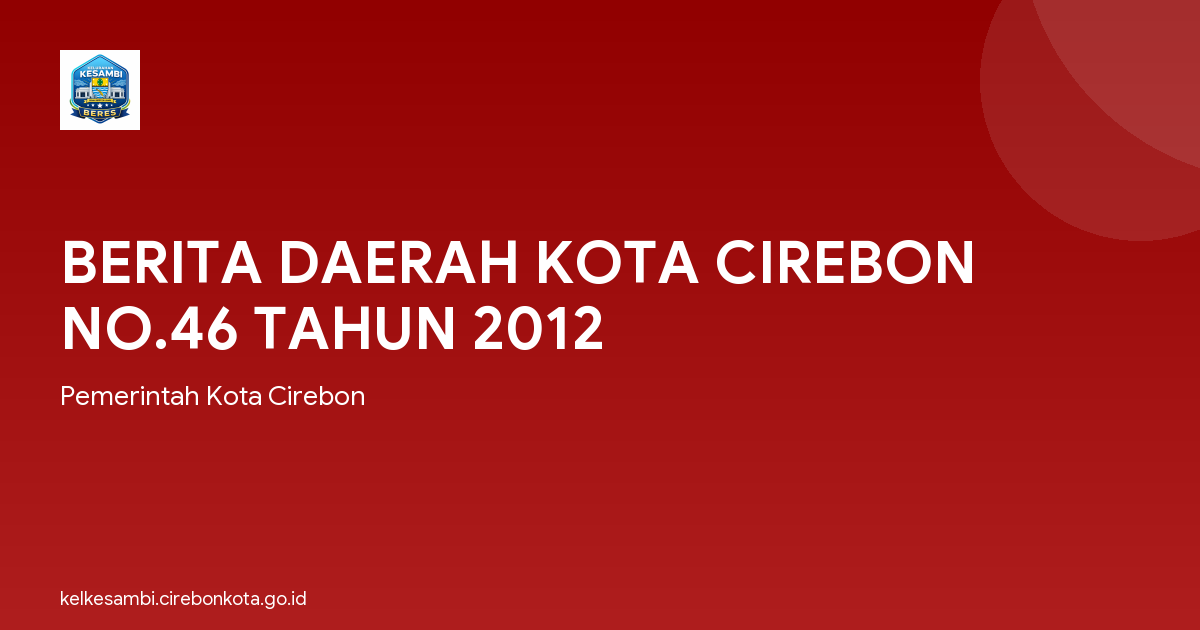BERITA DAERAH KOTA CIREBON NO.46 TAHUN 2012