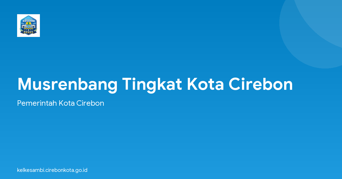Musrenbang Tingkat Kota Cirebon