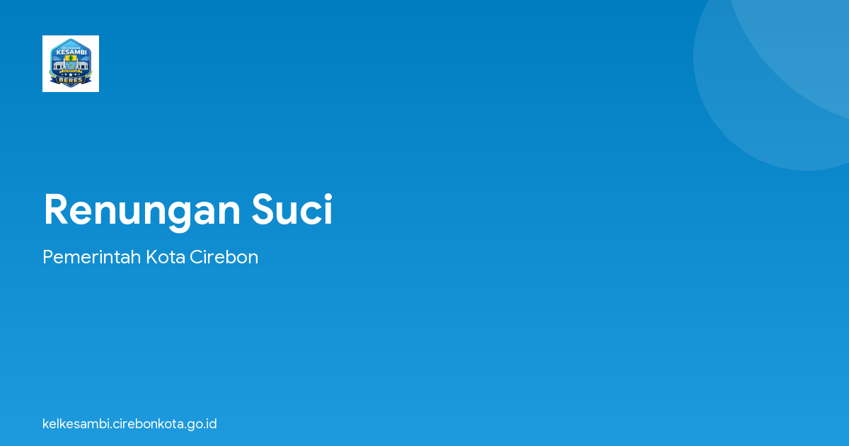 Renungan Suci