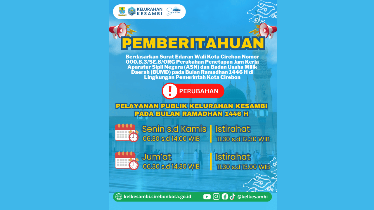 Pemberitahuan Pelayanan Publik Selama Bulan Ramadhan