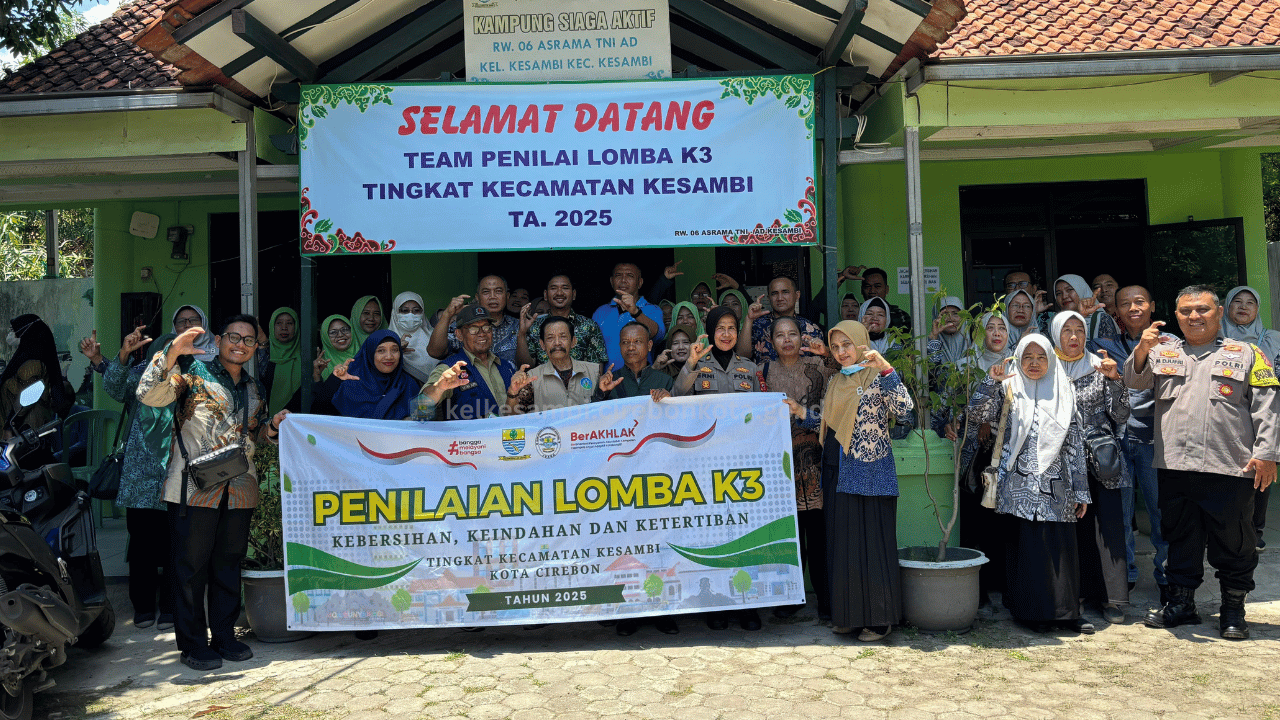 Tim Penilai Lomba K3 Kecamatan Kesambi Kunjungi RW 06 Asrama TNI AD, Kelurahan Kesambi