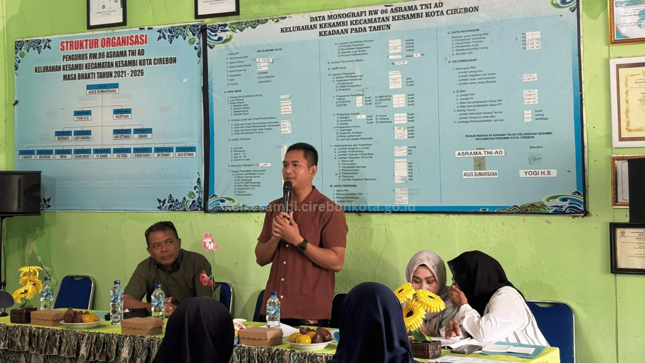 Lurah Kesambi Hadiri Rapat Anggota Tahunan Pra Koperasi Mawar RW 06 Asrama TNI AD