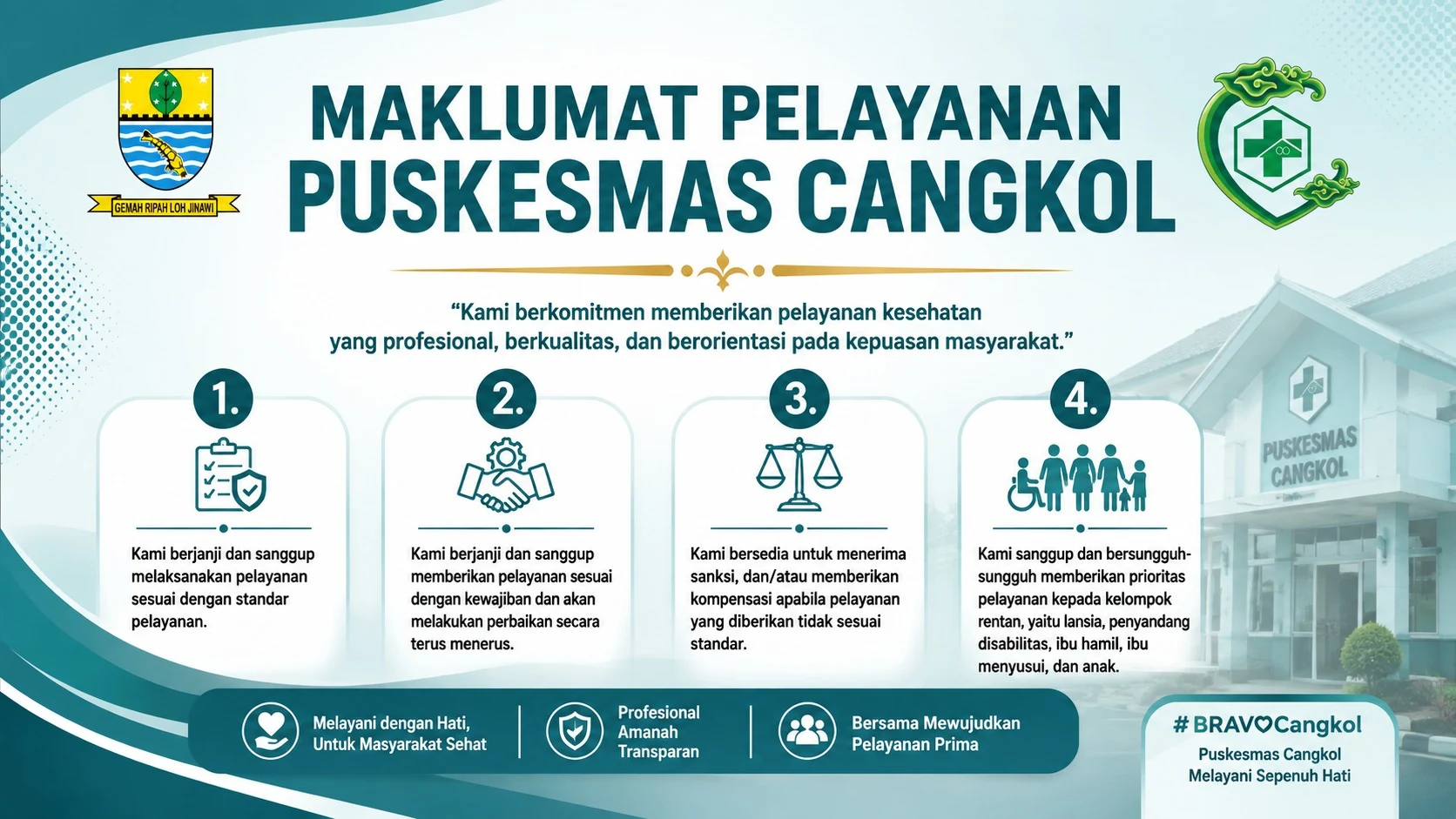 Maklumat Pelayanan Puskesmas Cangkol Komitmen Kami dalam Memberikan Pelayanan Terbaik
